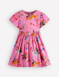 V-Waist Dress-Formica Pink Tropical Animals