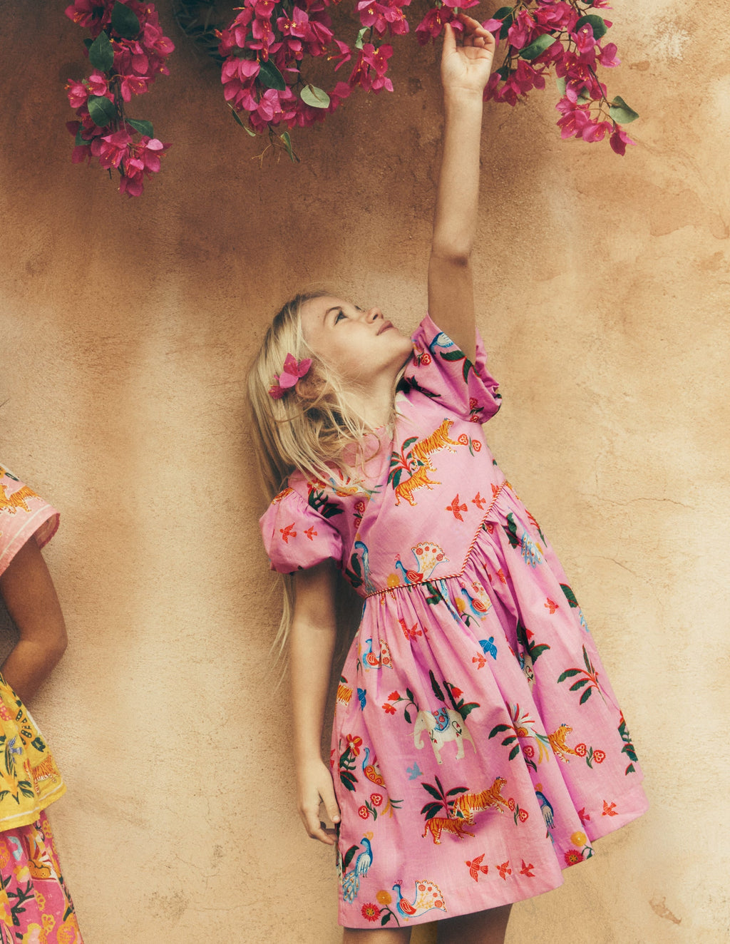 V-Waist Dress-Formica Pink Tropical Animals