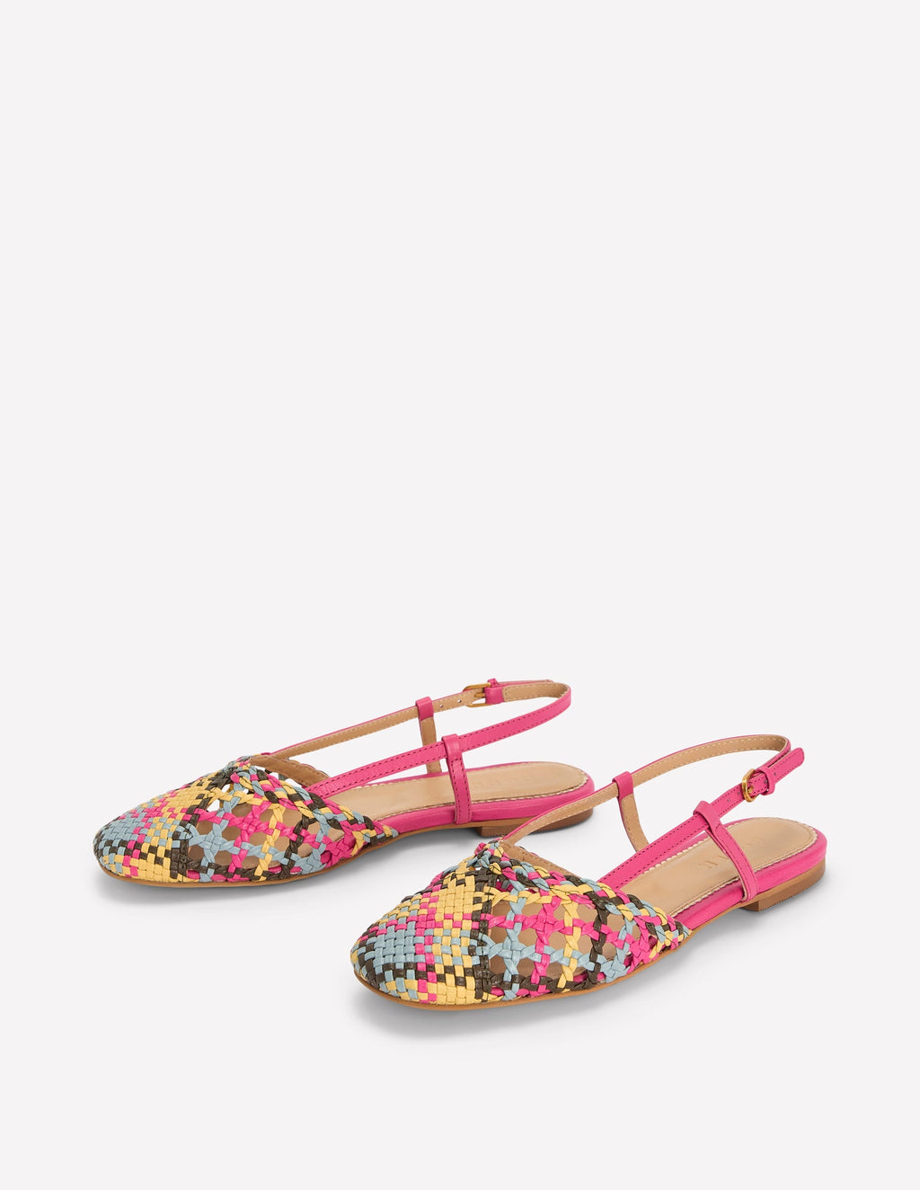 Slingback Flats-Multi Check