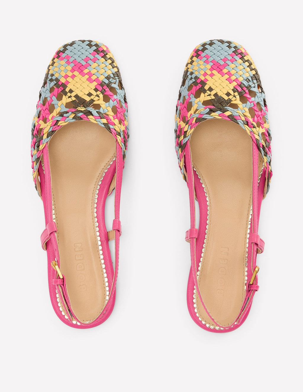 Slingback Flats-Multi Check