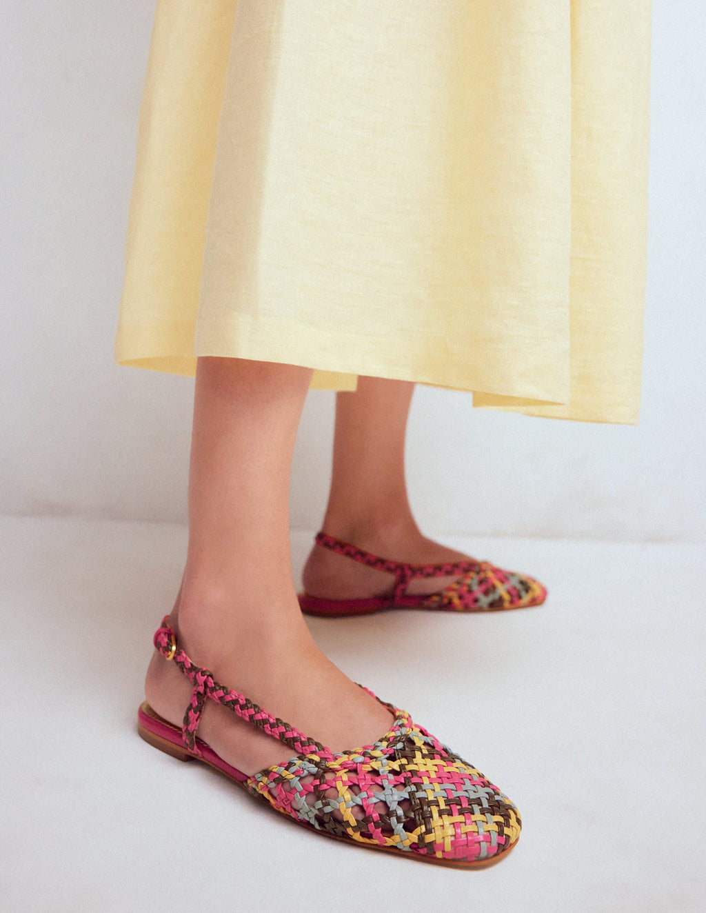 Slingback Flats-Multi Check