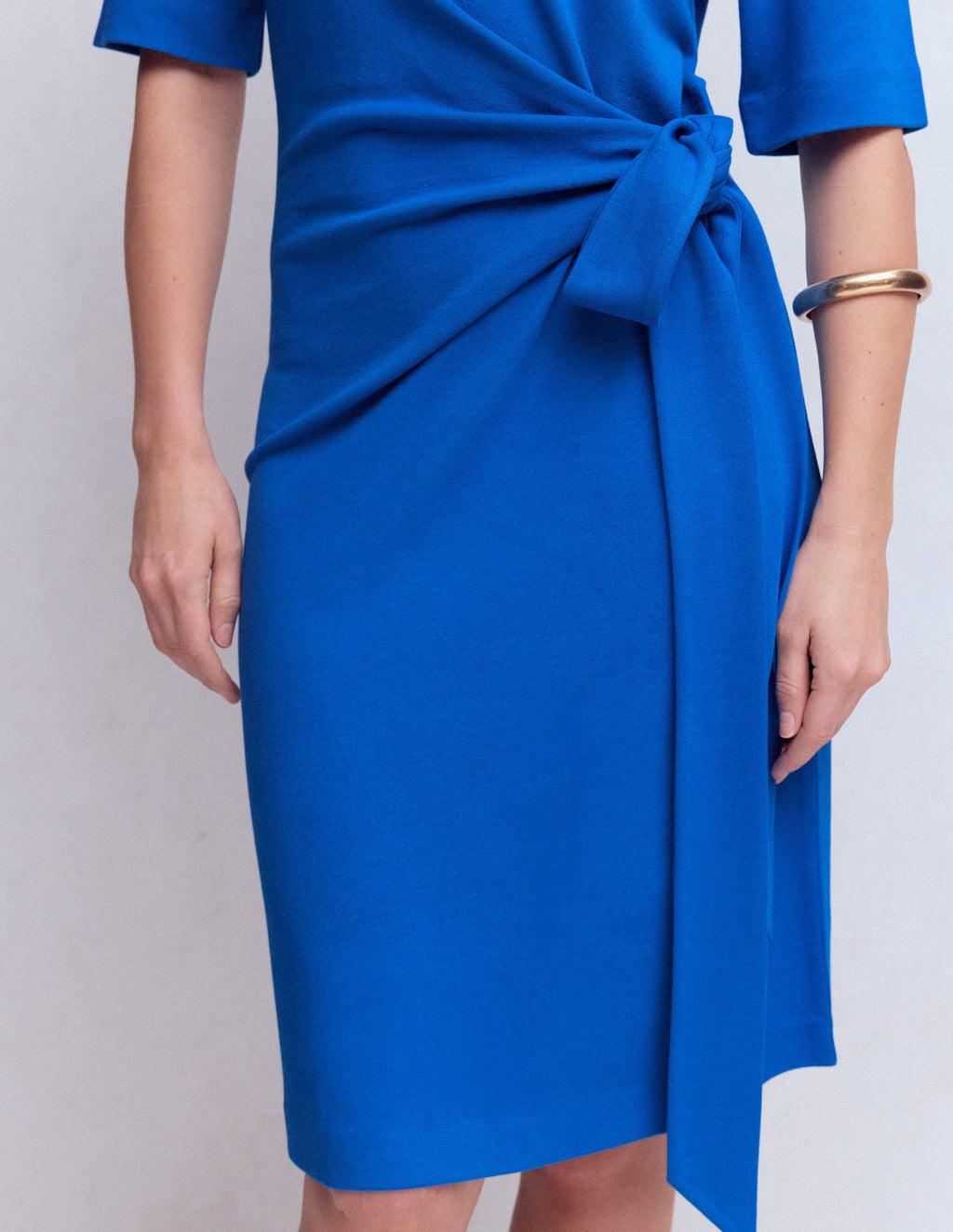 Tie Jersey Short Dress-Kingfisher Blue