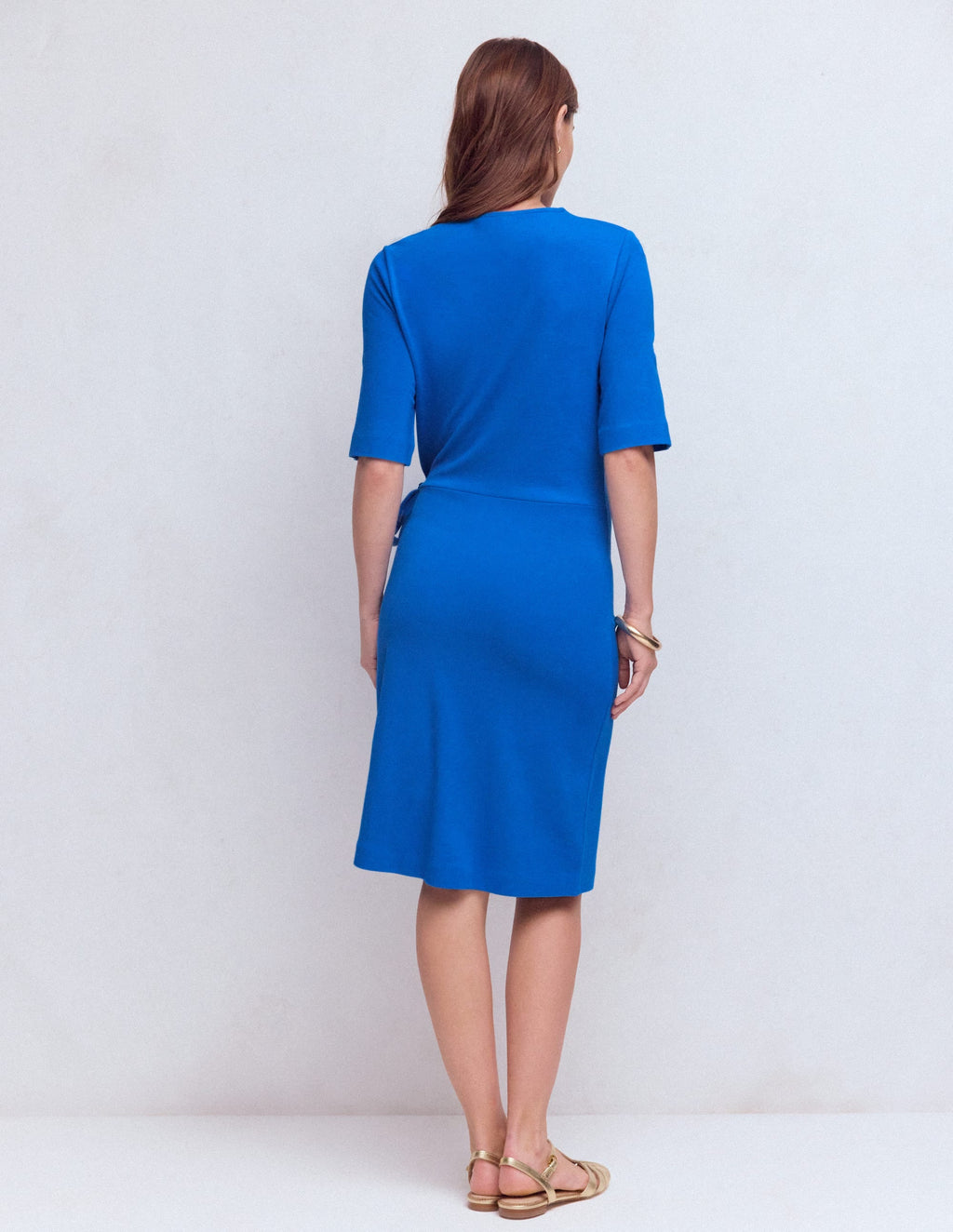 Tie Jersey Short Dress-Kingfisher Blue