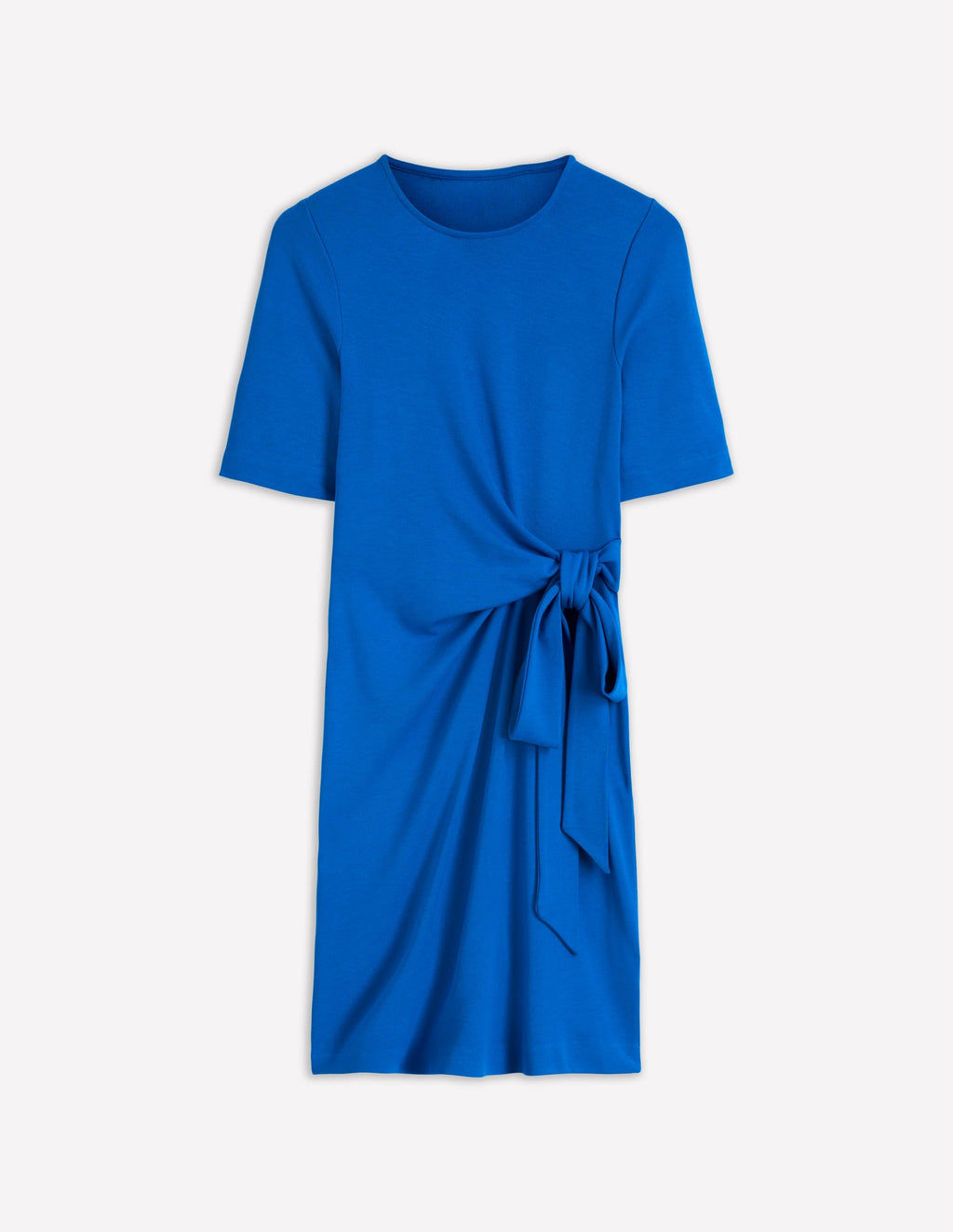 Tie Jersey Short Dress-Kingfisher Blue
